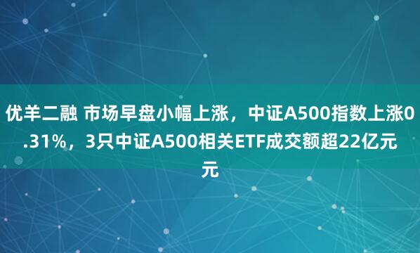 优羊二融 市场早盘小幅上涨，中证A500指数上涨0.31%，3只中证A500相关ETF成交额超22亿元